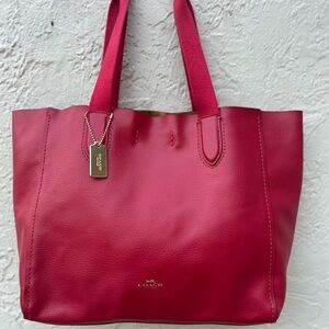 Coach Derby Soft Leather Tote Bag Red